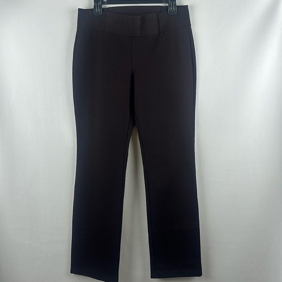 Eileen Fisher Chocolate Brown Pull On Straight Leg Pants - Picture 1 of 7